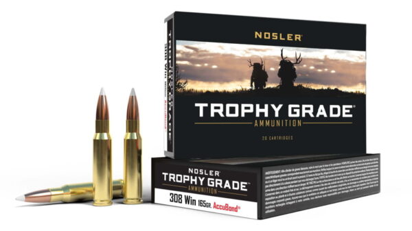 Nosler Trophy Grade .308 Winchester 165 Grain AccuBond Brass Cased 500 round