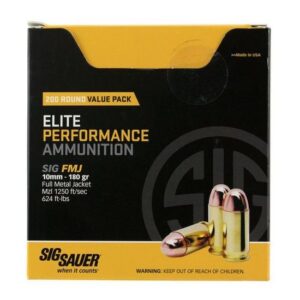 Sig Sauer Value Packs 10mm Auto 180 grain Full Metal Jacket Brass Cased Centerfire Pistol 500 rounds