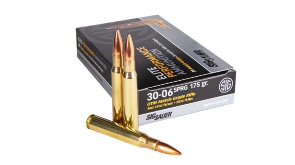 ig Sauer SIG Match Grade Rifle Ammunition .30-06 Springfield 175 grain Open Tip Match Brass Cased Centerfire 500 rounds