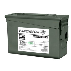 Winchester 5.56mm M855 NATO 62 Grain Full Metal Jacket Boat-Tail Cased Green Tipped Stripper Clips 500 rounds