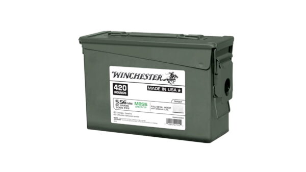 Winchester 5.56mm M855 NATO 62 Grain Full Metal Jacket Boat-Tail Cased Green Tipped Stripper Clips 500 rounds