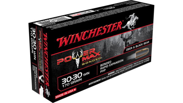 Winchester POWER MAX BONDED .30-30 Winchester 170 grain Bonded Rapid Expansion Protected Hollow Point Centerfire Rifle Ammunition X30303BP 500 rounds